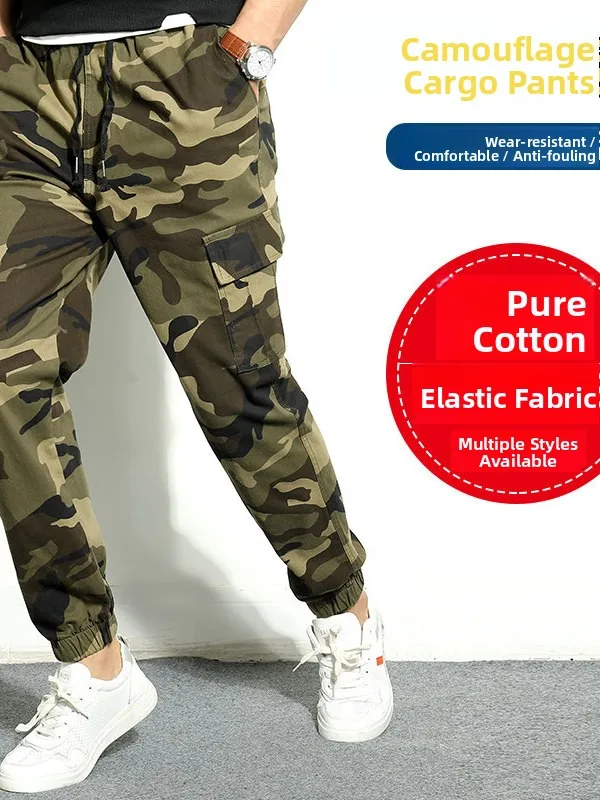 

Men's Casual Workwear Pants Pure Cotton Elastic Trousers Resistant to Dirt And Wear Loose Anti-Scalding for Welding