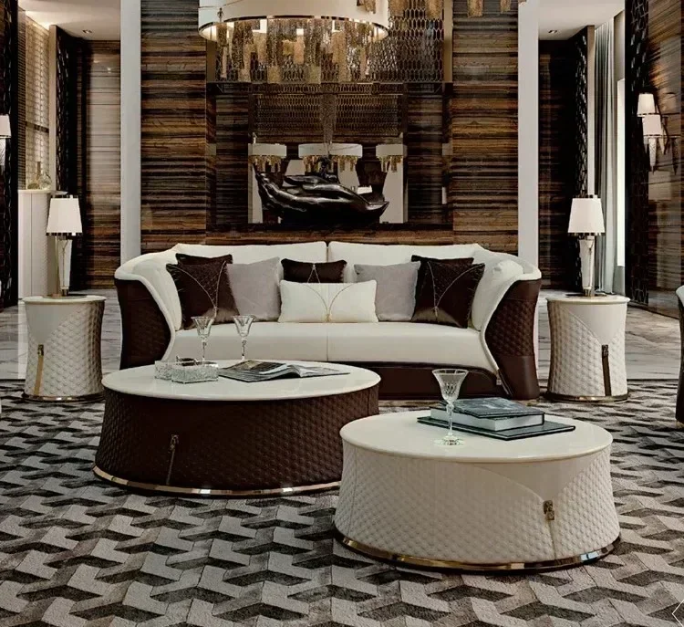 

for Living Room Furniture Sofa Set Modern Italian Luxury Designs Fancy Custom Genuine Leather Chester Chesterfield Tufted Sofa