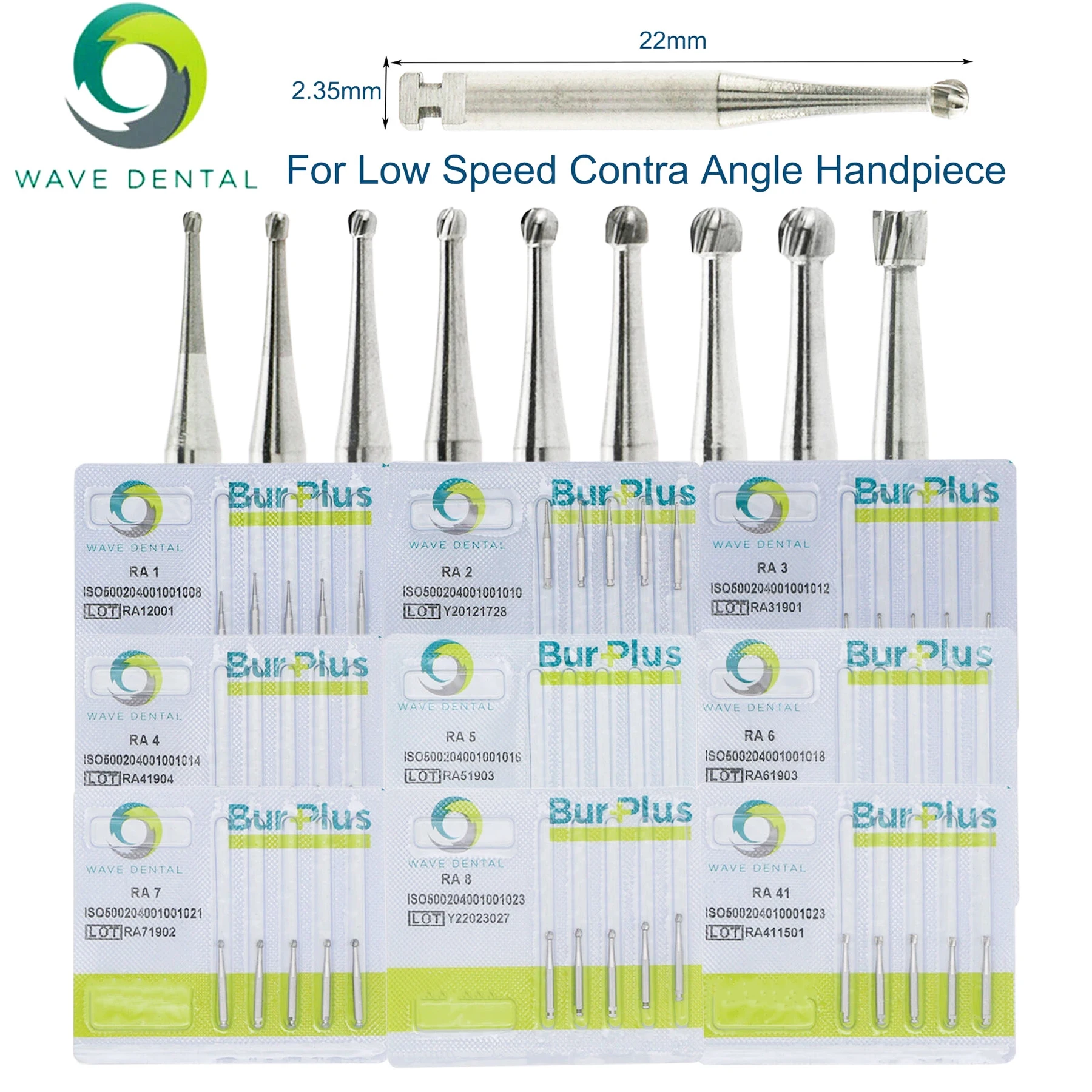 

5/10 шт., стоматологические боры WAVE, круглая защелка RA Midwest для совместимого медленного наконечника