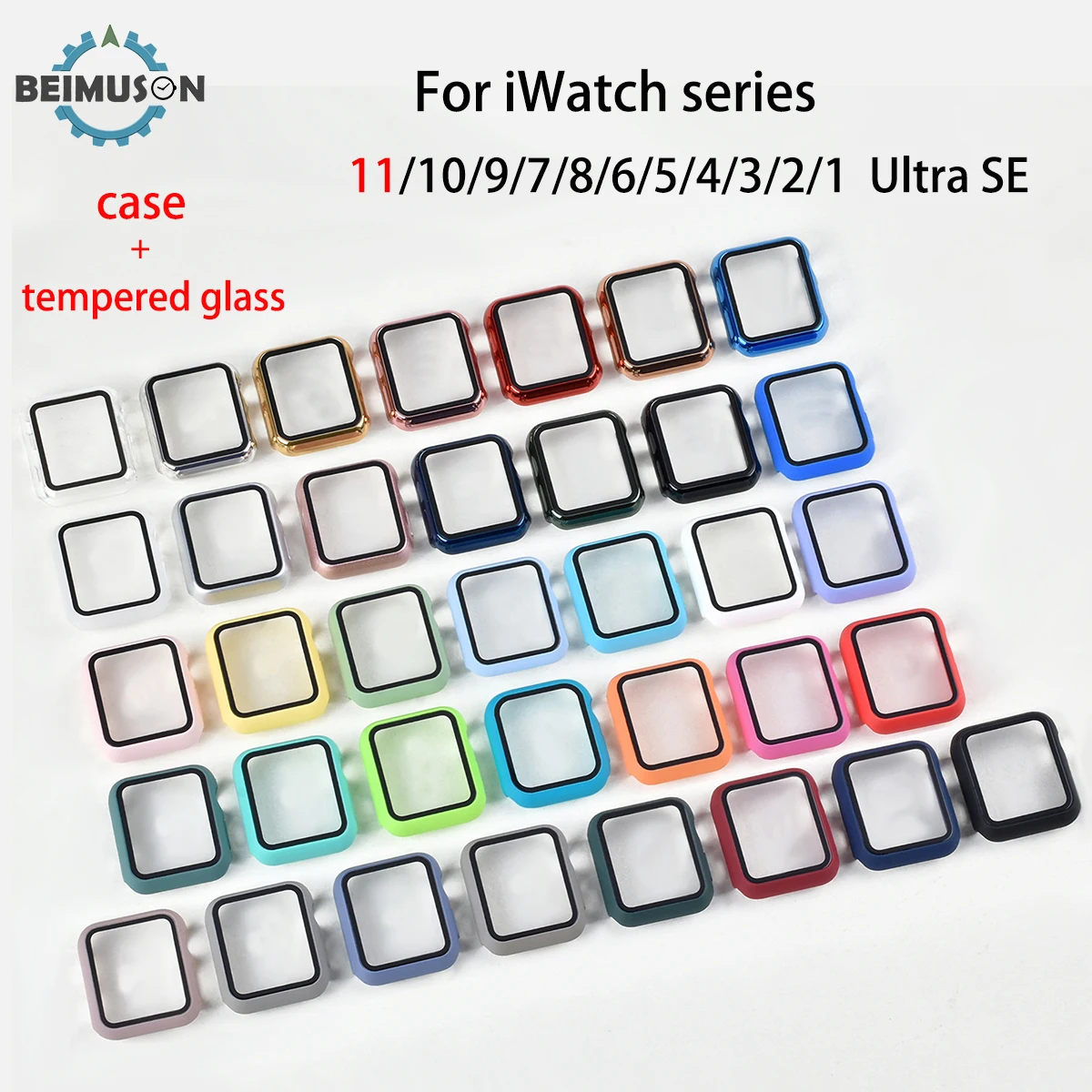 زجاج مقسى + غطاء لسلسلة ساعات أبل 42 ملم 46 ملم واقي شاشة ممتص للصدمات من سلسلة iWatch 11/10/9/8/7/6/5/4/3 Ultra SE #1