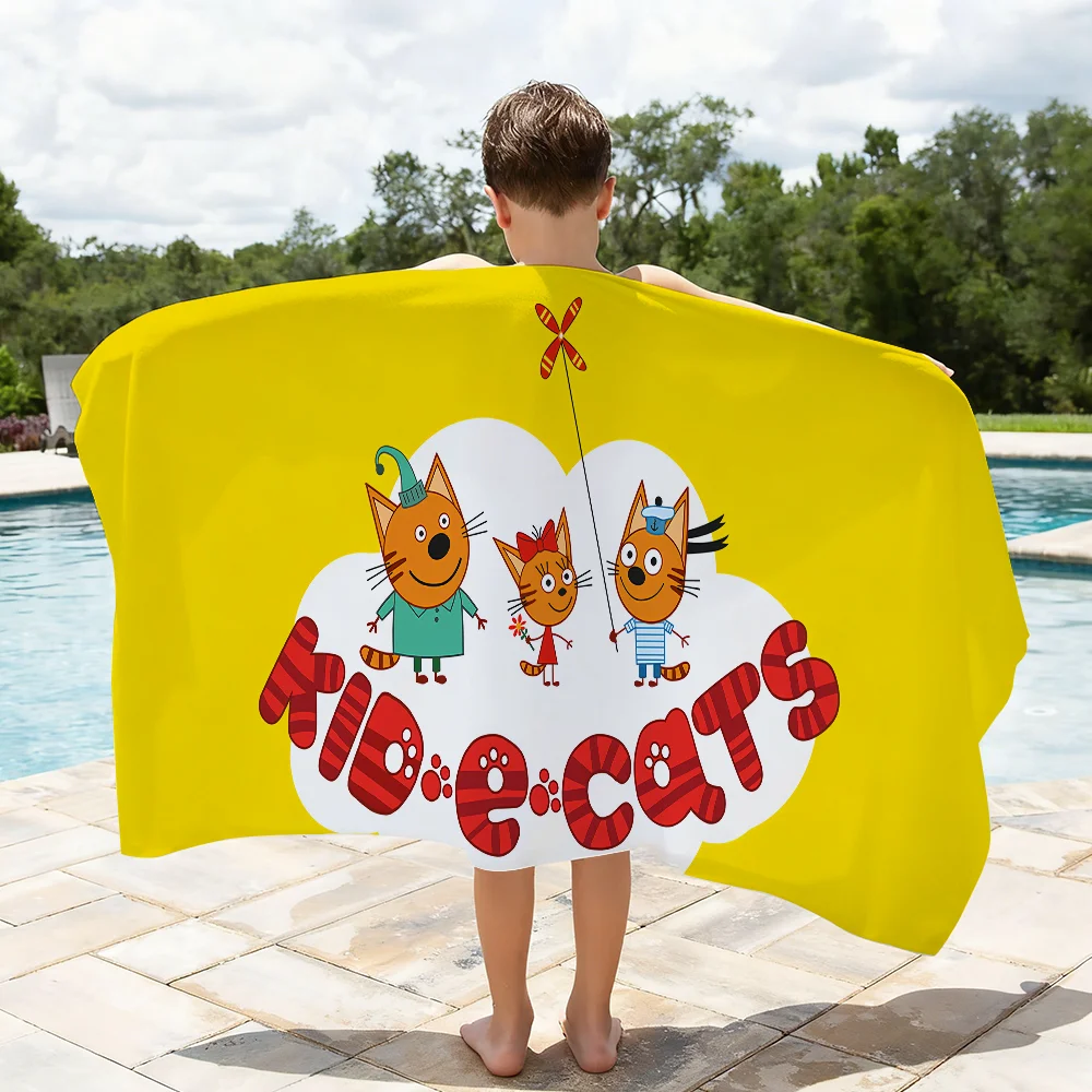 Kid-E-Cats Towel Quick Dry Absorbent Beach Towel for Sports, Fitness, Swimming and Outdoor Activities