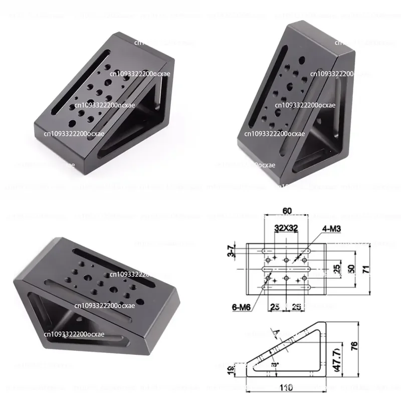 Optical Angle Adapter Bracket 30°/60° Tilted Mounting Connector for Optical Rails Laboratory Components