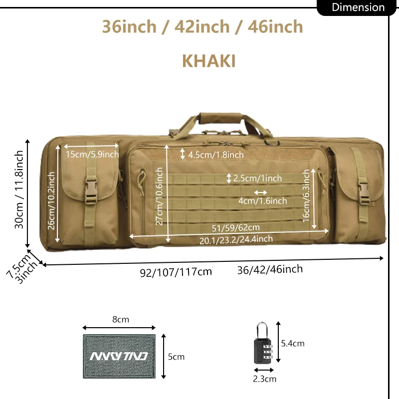 Tac Double Ri-fle Case 36 42inch Outdoor Backpacks Airsoft Shooting Carry for Hunting Accessories Magic Pad