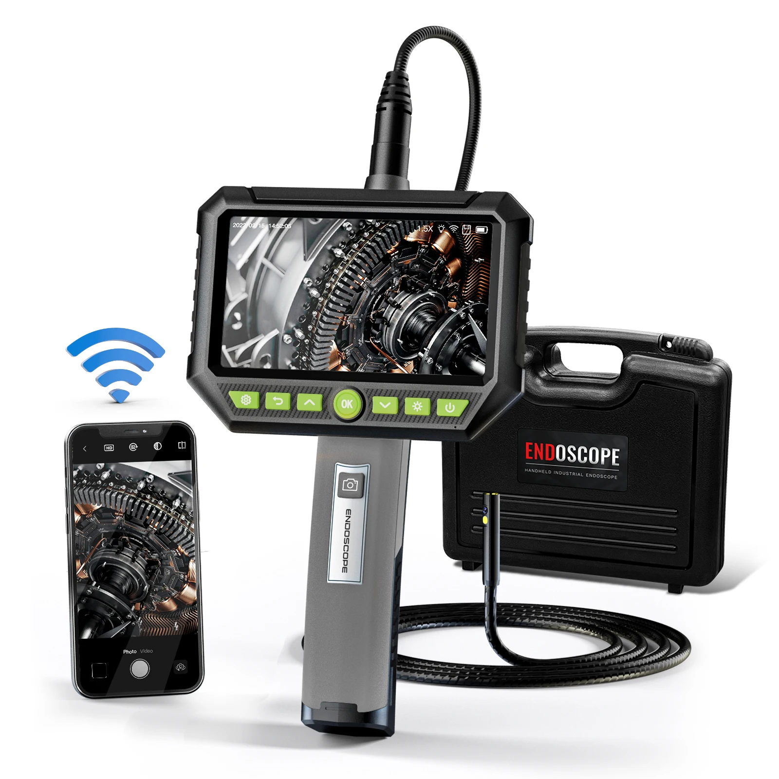 

Electronic Diagnosis Instruments 1080P HD Mini Lens Probe Engine Check Industrial Endoscope Detector Measurement Videoscope