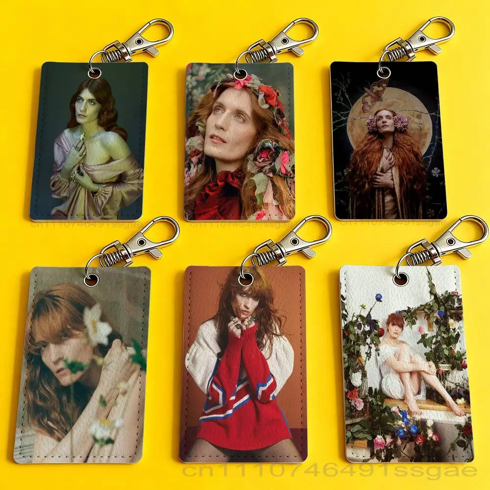 F-Florence Singer Welch Card Holder Men And Womenn Universal Antirust Keychain Learther Access Drop Key Tag Ring
