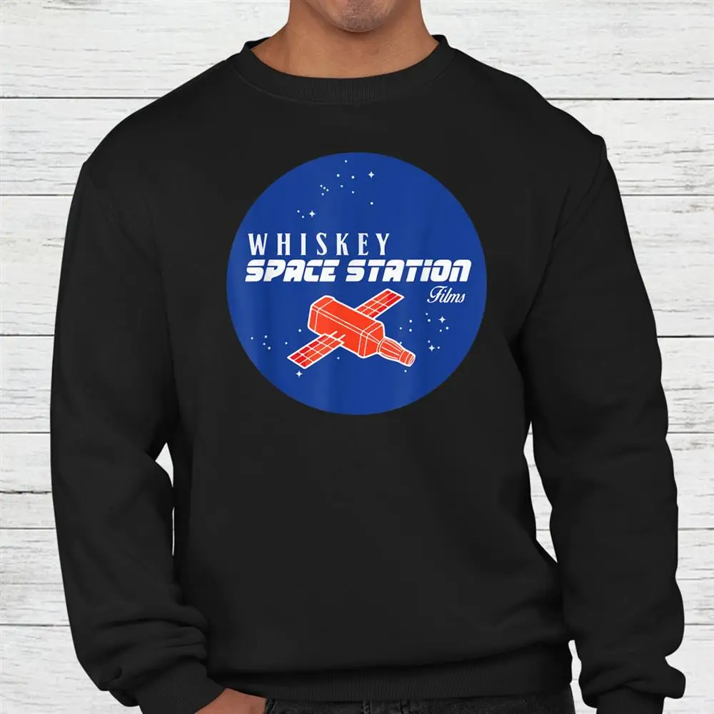 Haunt Reaper Men T Shirt Whiskey Space Station Logo Shirt Cotton Oversize Tops Shirts Tee T-Shirt Crew Neck