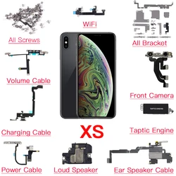 Inner Parts Replacement For iPhone XS Front Camera Power Volume Charging Flex Cable Full Screw Ear Piece Loud Speaker