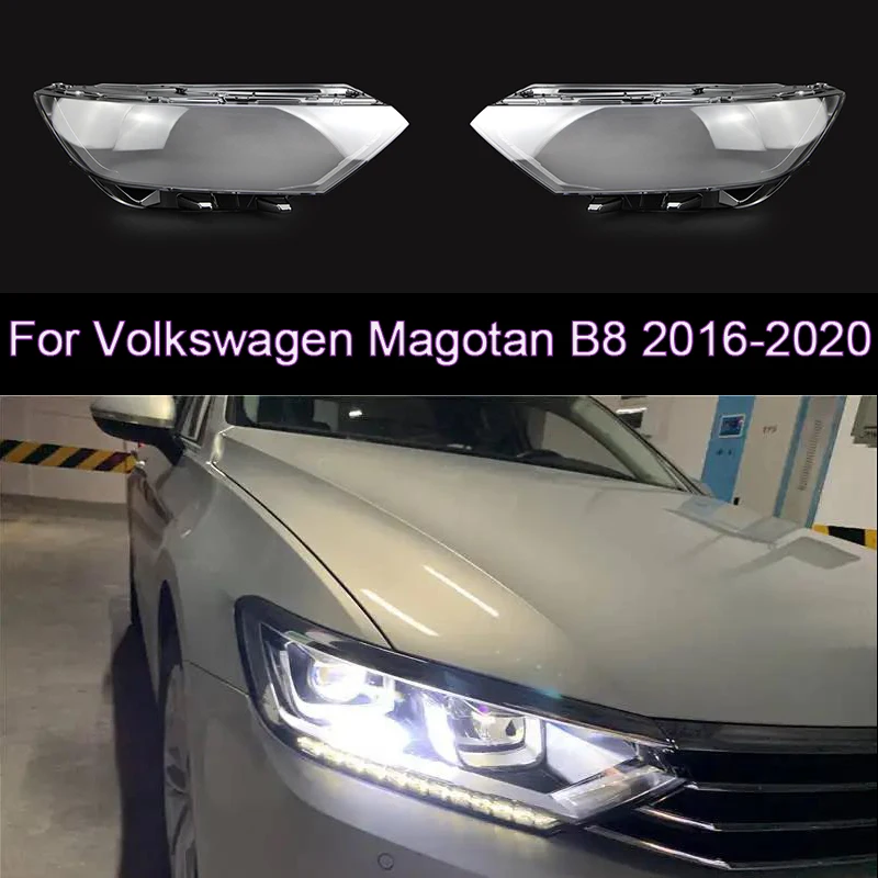 

Чехол для автомобильной фары VW Magotan B8 2016-2020, левый/правый прозрачный налобный фонарь из оргстекла, прозрачная крышка для объектива, автомобильные аксессуары