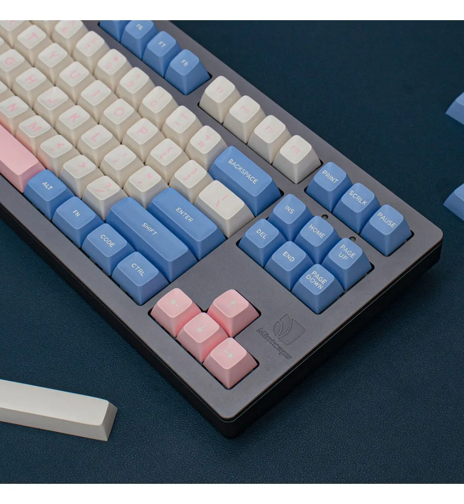 Full set of 237 keys two-color molding for mechanical keyboard 75/98 keycaps bubble blue pink SA height