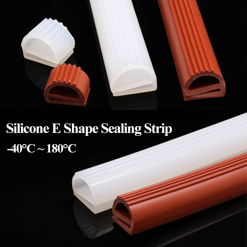 Clearance Sale White/Red Silicone E Shape Strip Rubber Sealing Strip E-shaped E-strip High Temperature Oven Oven Sealing Strip