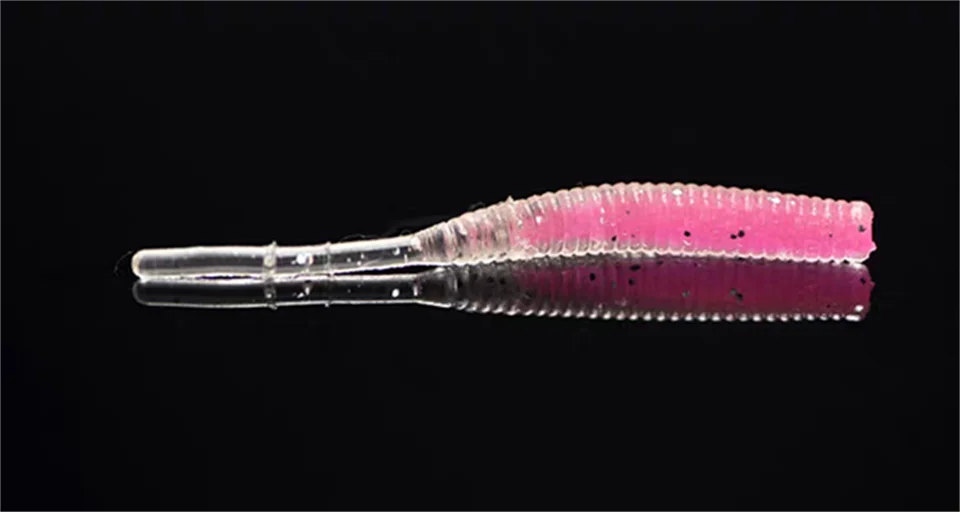 MUKUN Einzelne Nadel Schwanz Wurm Micro 48mm 0,42g Angeln Köder Ajing Kleine Rockfish Silikon Isca Künstliche Köder leuchtende Jig 12pc – Detail 7