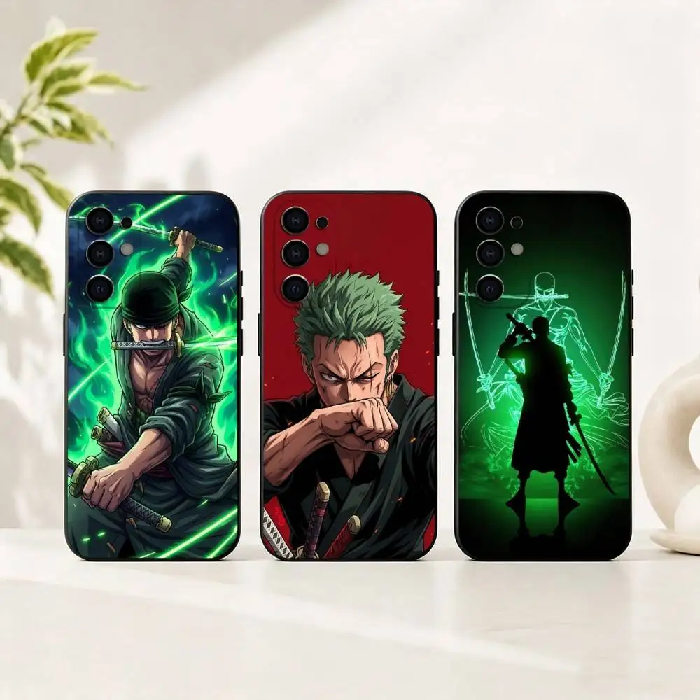 Anime O-One P-Piece Zoro Phone Case For Samsung S25,S24,S21,S22,S23,S30,Ultra,S20,Plus,Fe,Lite,Note,10,Black Cover