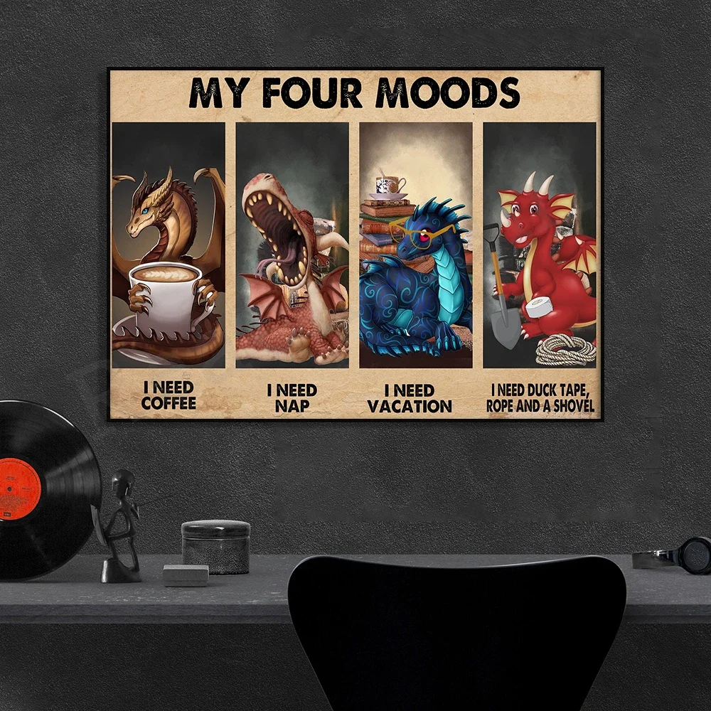 Dragon Lovers Poster I Need Coffee I Need Naps I Need Holiday Posters My Four Moods Posters Home Decor