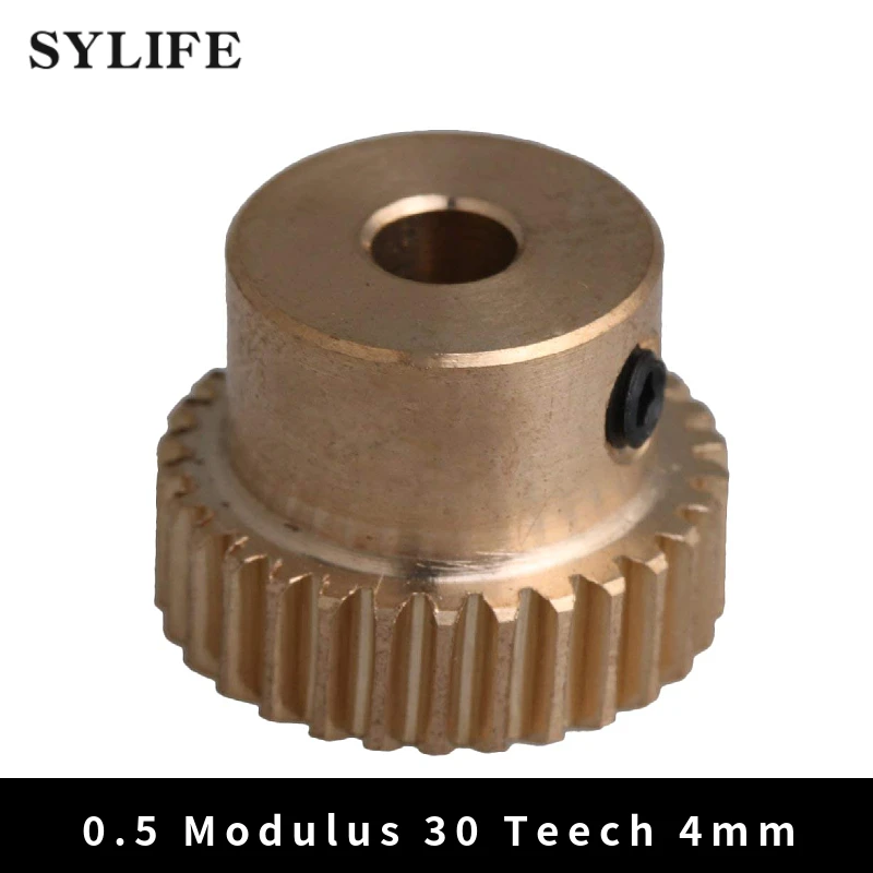 12x16x4mm Yellow 0.5 Modulus 16mm Outer Diameter 30 Teeth Brass Worm Gear Wheel Accessory for Gear Box Shaft Driving