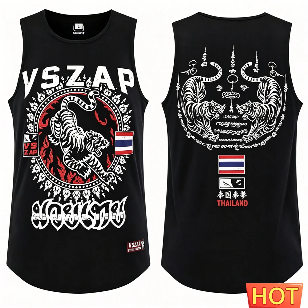 Sommerliches neues Muay-Thai-Tanktop für Herren, ärmelloses T-Shirt, schnell trocknende Herren-T-Shirts und Tanktops, Wrestling-Muay-Thai-T-Shirts