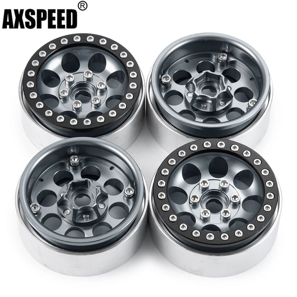 

AXSPEED 4Pcs 1.9" Beadlock Wheel Rim Hub for 1/10 RC Crawler Car TRX-4 D90 Redcat Gen8 Axial SCX10 90046 AXI03006