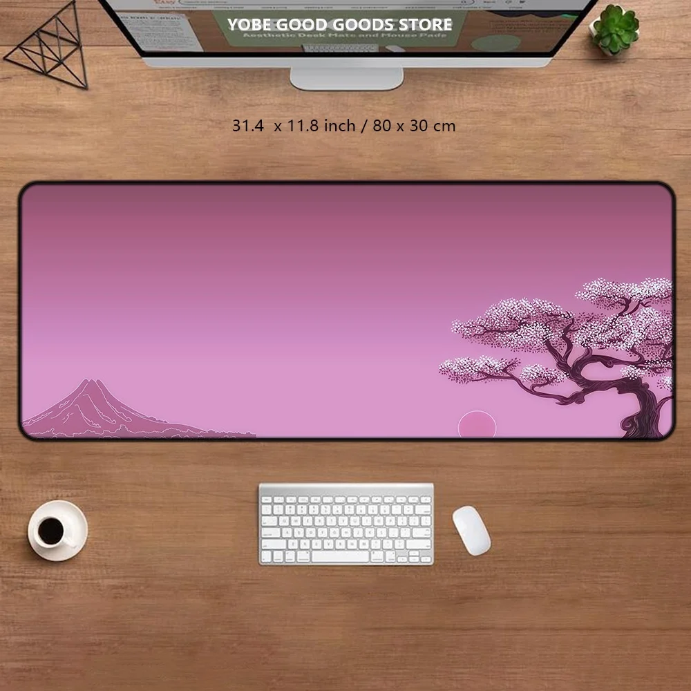 Sakura Mount Fuji Extended Gaming Mouse Pad Large Desk Mat Durable Rubber Non-Slip for Office Work