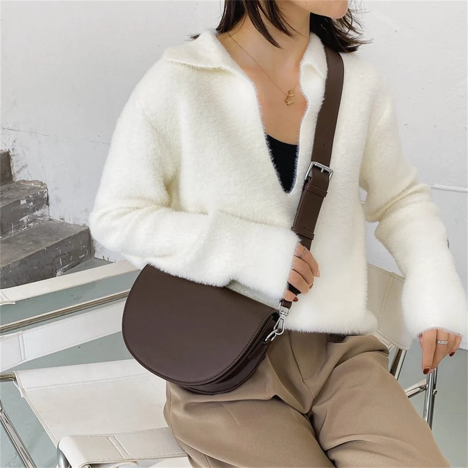 Genuine Retro Saddle Bag High Quality Leather Shoulder Bags for Women 2024 New Luxury Ladies Crossbody Bag Designer Handbags Sac