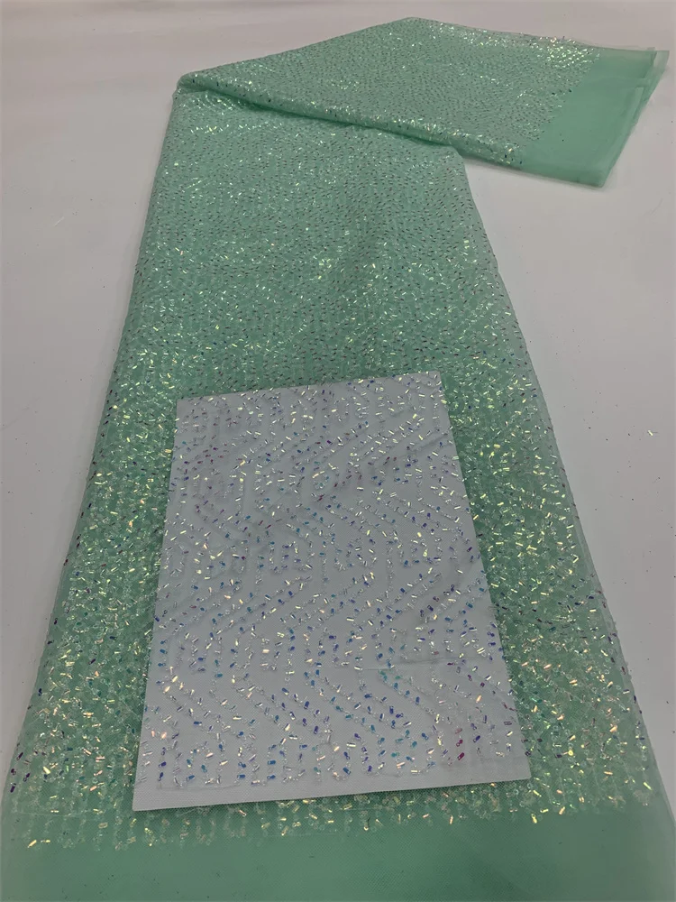 

Green African Tulle Lace Fabric Embroidered High Quality Nigerian French Lace Fabric 2023 For Sew Cloth Party Wedding