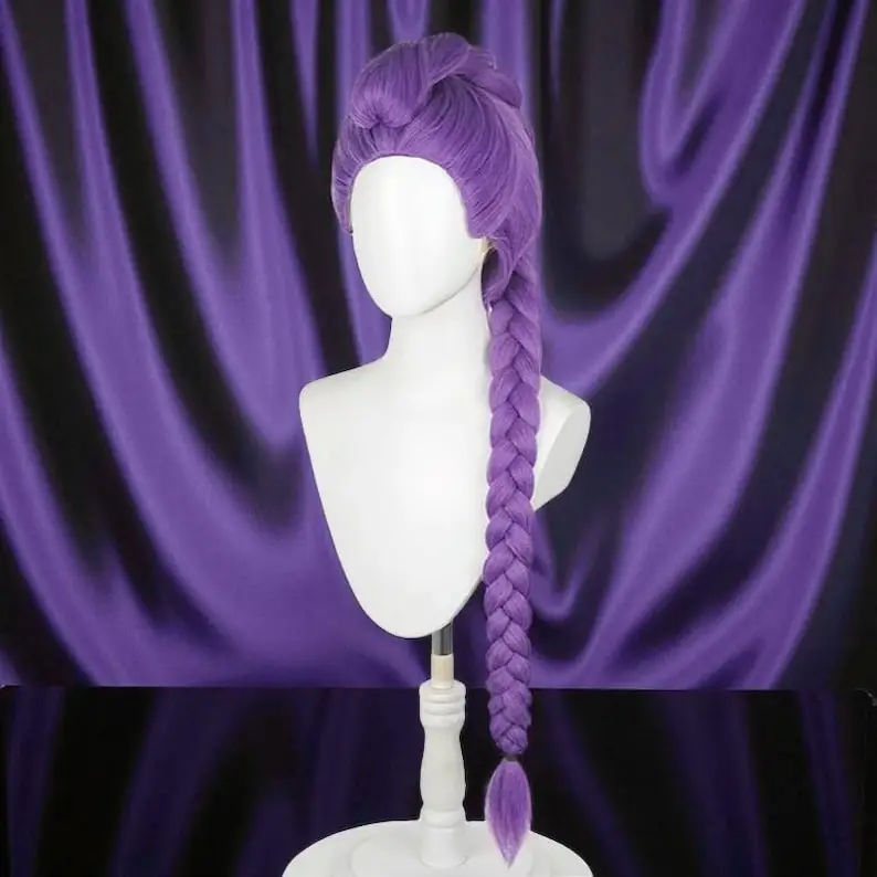 

Парик для косплея Руми: фиолетовый плетеный высокотемпературный шелк, регулируемый