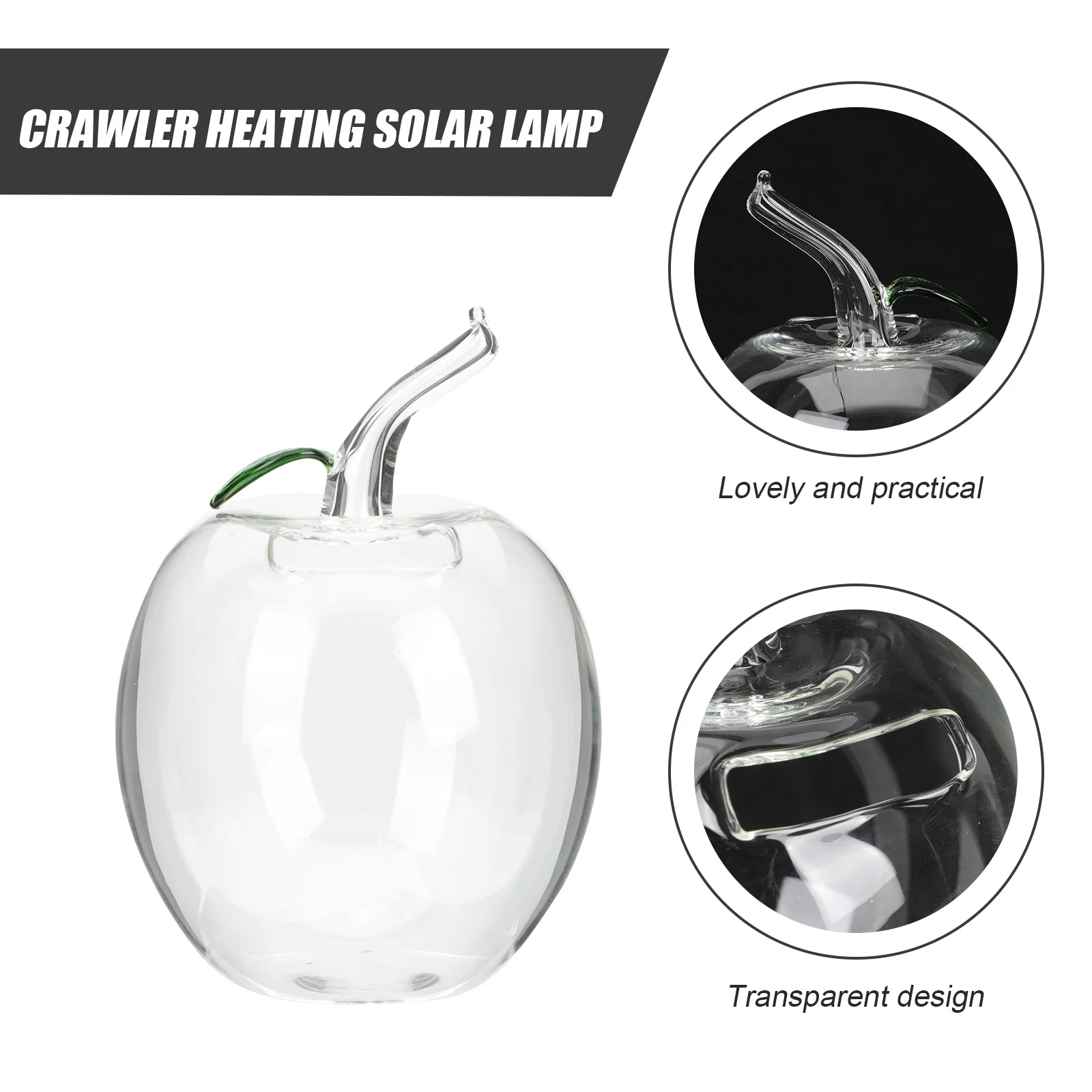 Apple-Shaped Transparent Glass Piggy Bank Clear Money Pot Desktop Saving Jar for Coins Glass Piggy Bank -Shaped Money Pot