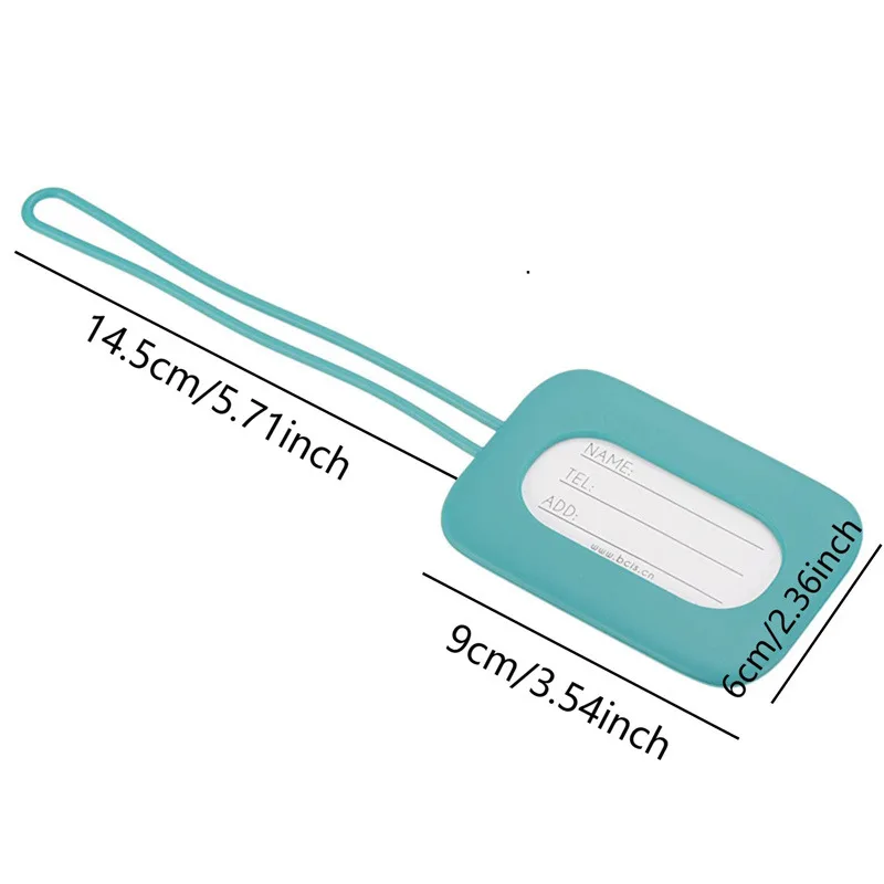 Etichetta per bagagli in silicone Uomo Donna Nome valigia Etichetta per bagagli Etichette per aereo impermeabili anti-smarrimento Accessori per etichette appese da viaggio