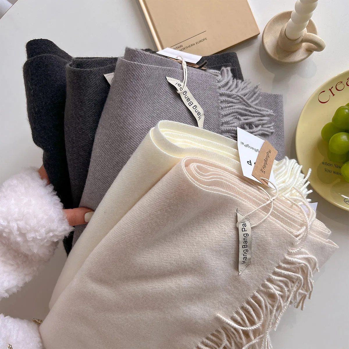 

Long Shawl Warm Versatile Scarf Women Korean Version Autumn Winter Thickened Solid Men Wrap Foulard Poncho Lady Designer Scarves