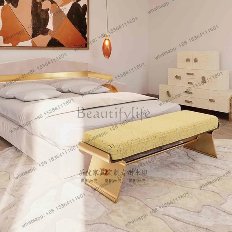 Light luxury high-end bedside stool, bedroom bedside sofa, shoe change bench, household entrance