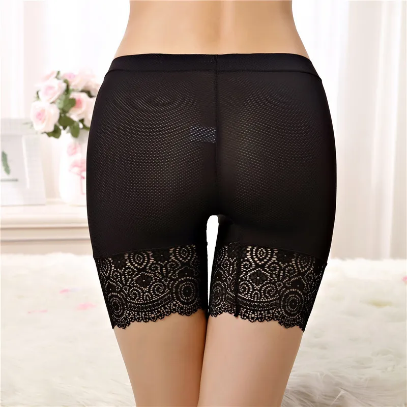 Seamless Underwear Shorts Women Rose Lace Safety Short pants under skirt high waist Plus size boxer briefs