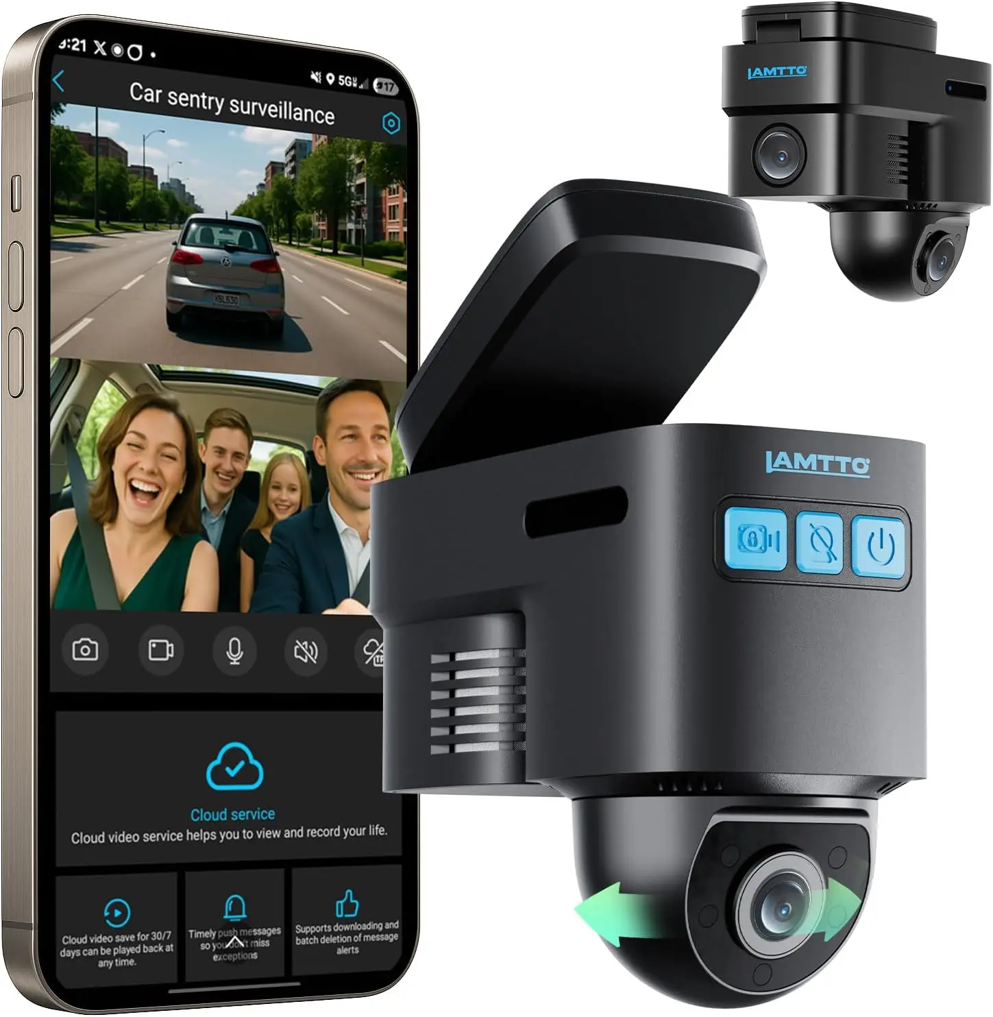 

4G LTE Car Security Camera with GPS Tracker, Dual Dash Cam, Cloud Alerts & Live View for Vehicle Safety
