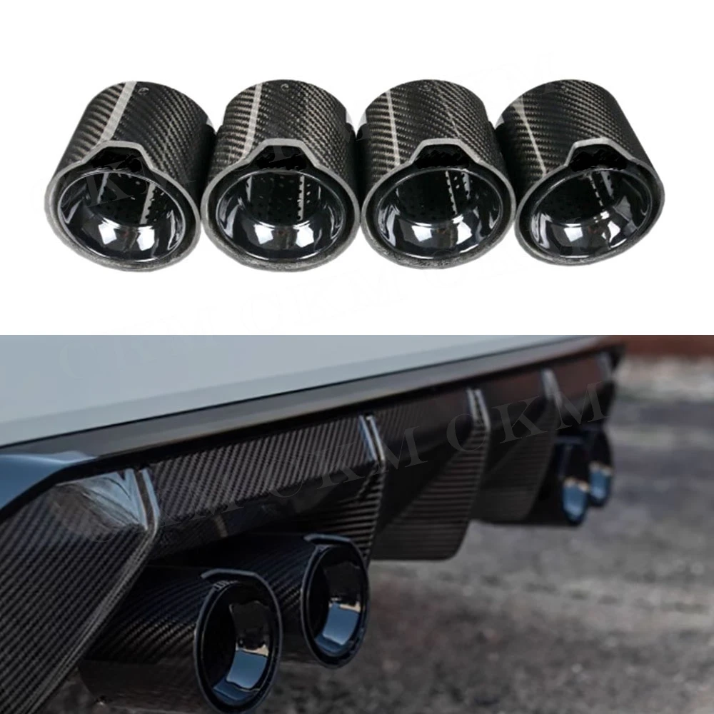 4pcs/lot Carbon Fiber Exhaust System Nozzle ID70mm For BMW G80 G82 G83 G87 Car Exhaust Tip ID81mm Stainless Steel Tailpipe