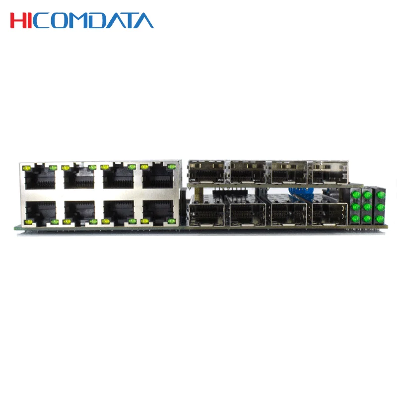 16 พอร์ตอุตสาหกรรมสวิทช์ PCBA 8*1000M พอร์ตไฟเบอร์ออปติกและ 8*100/1000M RJ45 พอร์ต Fiber Optical พอร์ตสนับสนุน 1*9 โมดูล
