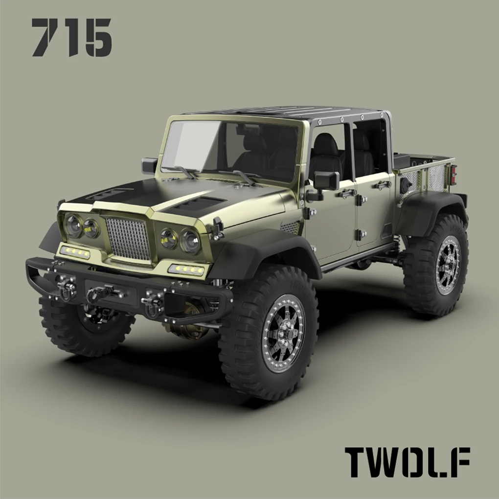 

TWOLF 715 1/10 Simulation Climbing Pickup Truck Full Metal KIT Electric Off-road Crawler RC Model Pickup Car Adult Children Toys