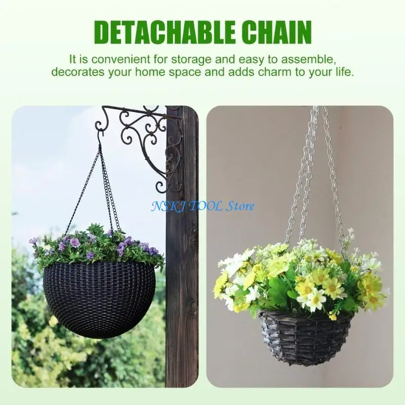L8RC 6Pcs Plant Basket Hanging Chain Hook Double Hook Hanging Chain Wind Chimes Hanging Hook for Indoors Outdoors Decoration