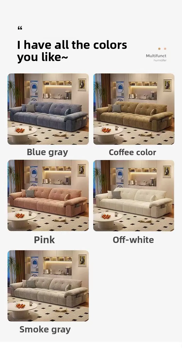 ^Premium Quality Modern Minimalist Chenille Biscuit Sofa Durable Upholstered Modular Sectional Sofa High-Density Rebound Sponge