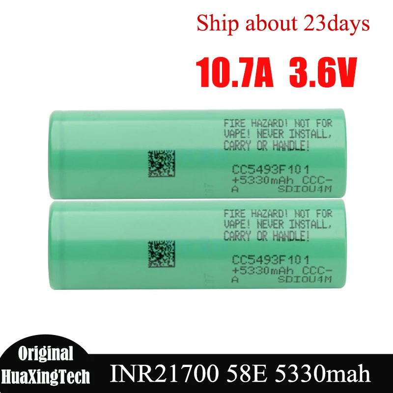 

Original INR21700 58E 5330mAh Rechargeable Battery 3.6V Li-ion Battery for Electronic Devices DIY Power Supply Outdoor Equipment