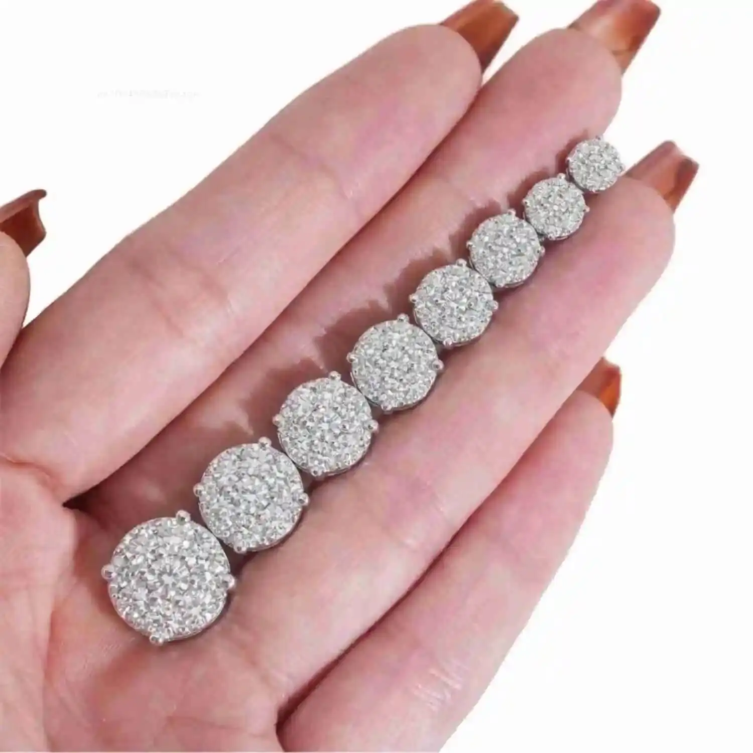 

Flower Cluster Moissanite Earrings 925 Sterling Silver Moissanite Iced Out Earrings for Men and Women