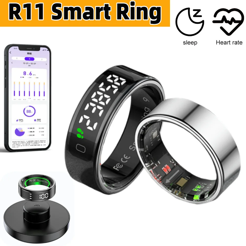 

Умное кольцо R11 с экраном дисплея и сенсорным менеджером здоровья для Android и iOS