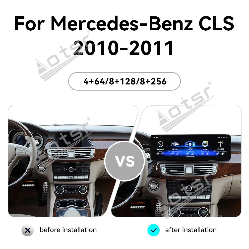 14.9‘’ For Mercedes-Benz CLS 2010-2021 Android 14.0 Car GPS Navigation Radio Multimedia Player HD Screen Instrument Head Unit