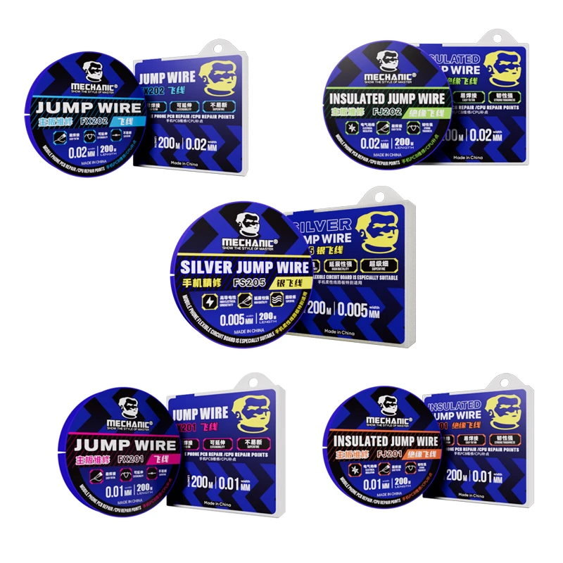 

1Pcs Mechanic 0.005MM/0.01MM/0.02MM Jumper Wire Ultra fine pcb link wire for mobile phone motherboard soldering repair tools