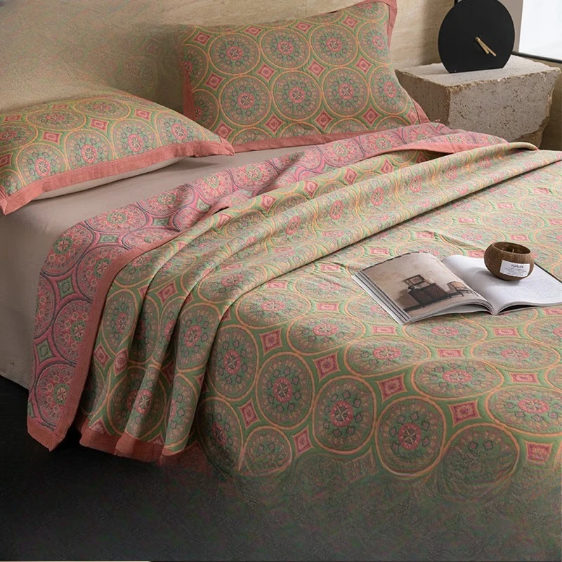 

Summer quilt cotton yarn blanket thin quilt children cartoon gauze towel quilt