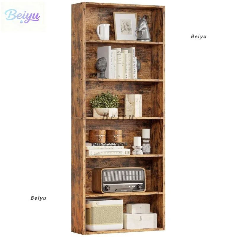 

Industrial style bookshelves and bookcases Floor-to-ceiling 6-layer display storage shelves Bookcases are suitable for offices,