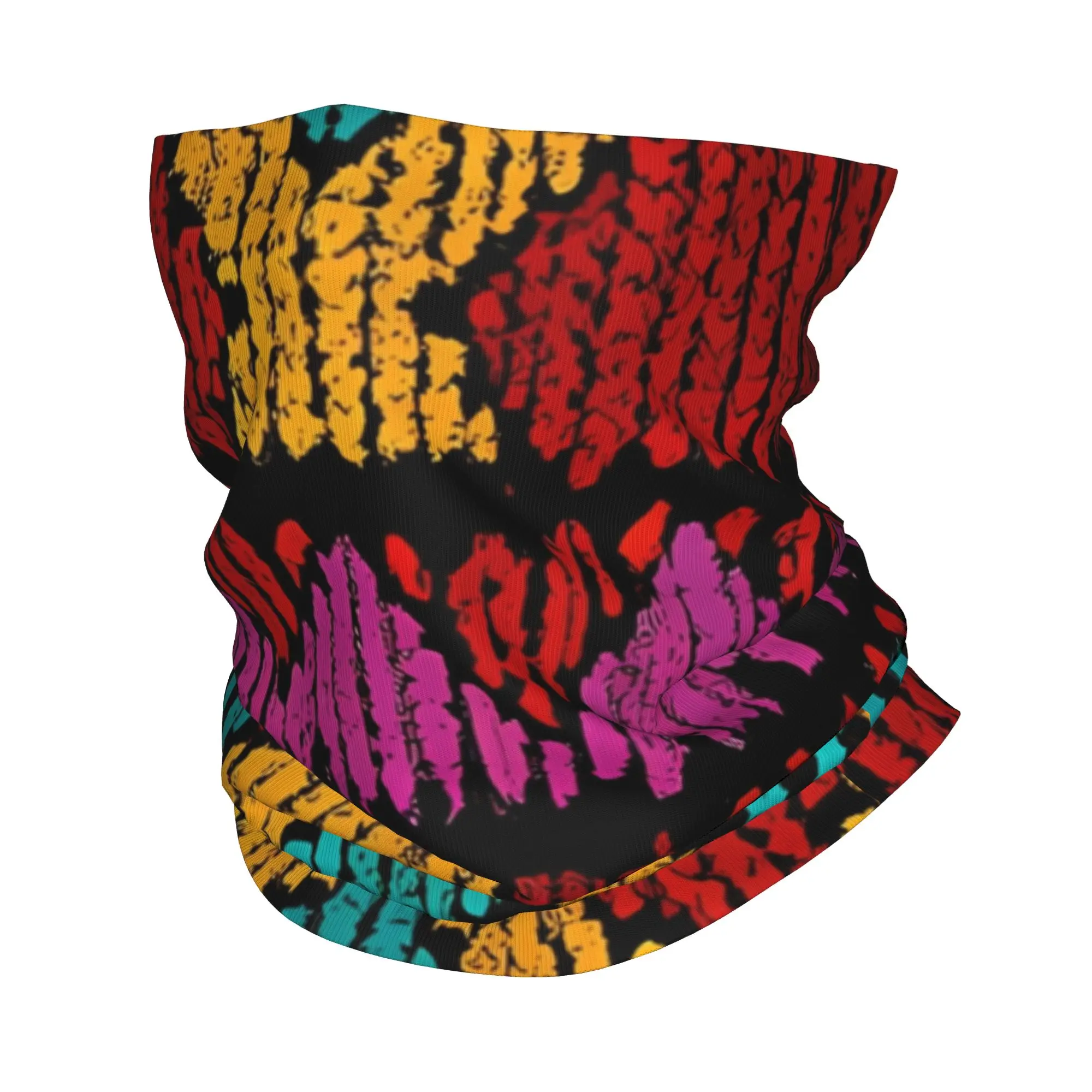 

Colorful Bandana Gaiter Club Ghanian Kente Cloth Wrap Scarf Multi-use Unisex Winter Neckerchief