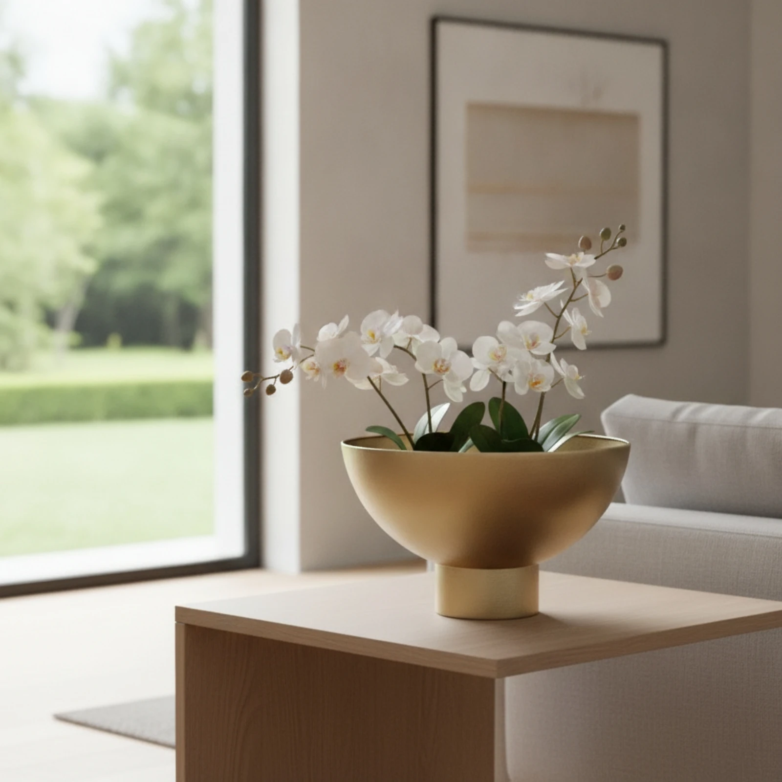 Metal Planter with Pedestal Tabletop Metal Flower Pot Bowl Planter Minimalist Table Centerpiece Decorative for Indoor