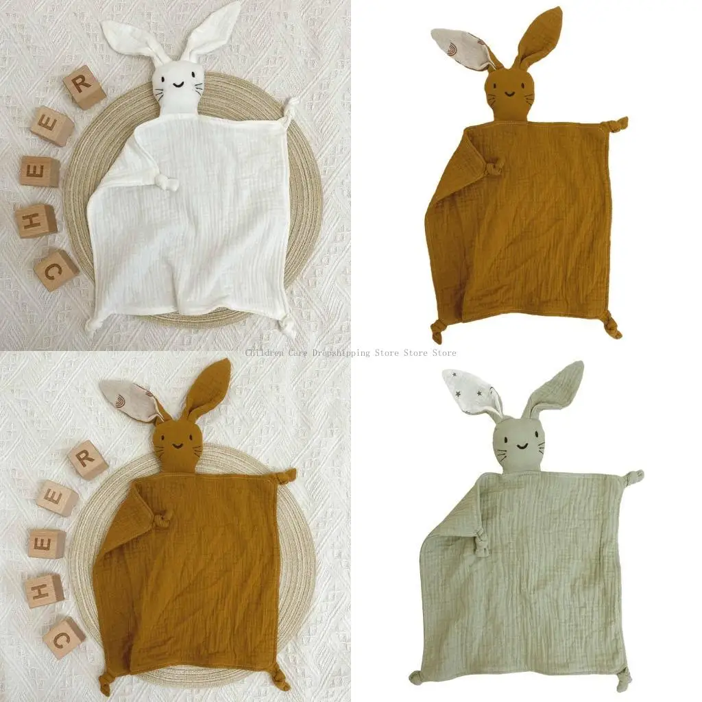 bé làm dịu chăn mềm gạc mềm bibs teether burp món quà vải dễ thương thỏ cho búp bê xoáy khăn thoải mái