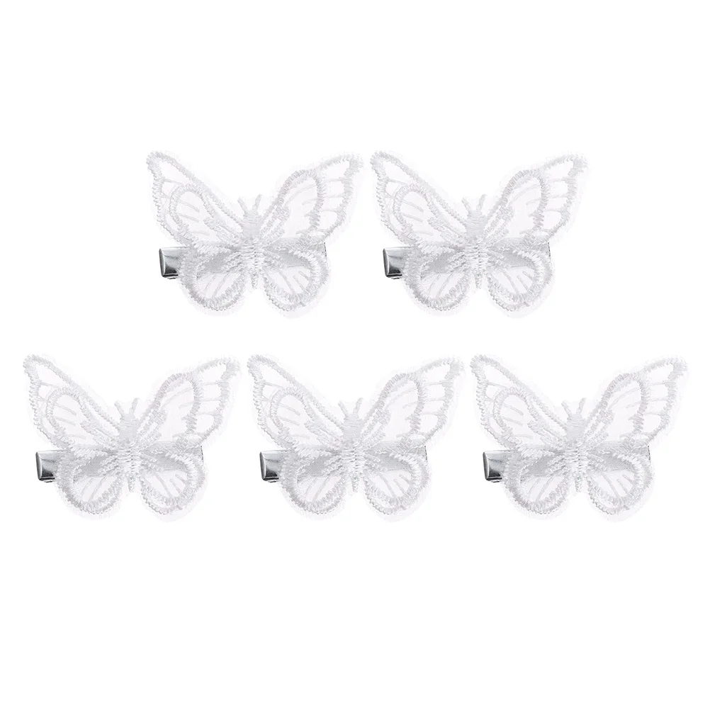 5 Pcs Lace Butterfly Hair Clip Butterflies Clips Girls Accessories Women Hairpins Barrettes for Headdress