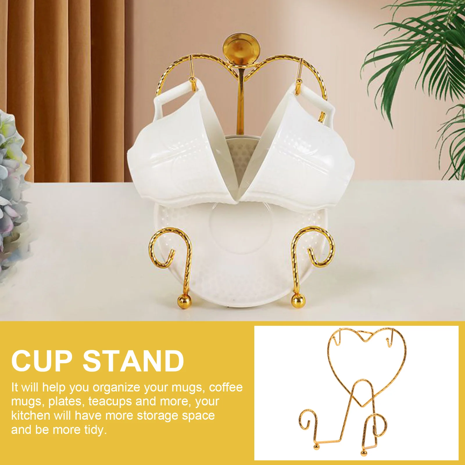 

Cup Plate Display Rack Holders Coffee Mug Draining Metal Dish Tea Saucer Iron Storage ganizer Kitchen Counter Showcase