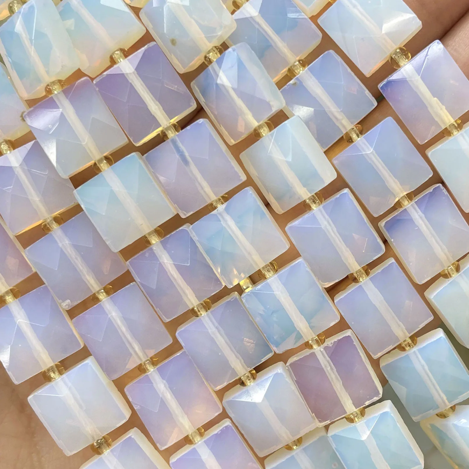 10 mm facettierte quadratische bunte Picasso-Jaspis-Abstandsperlen aus Naturstein für die Schmuckherstellung, DIY-Armband, Halskette, Zubehör – Detail 9