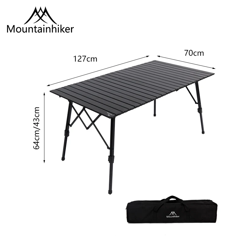 Mountainhiker Outdoor adjustable height folding table camping portable table telescopic table aluminum alloy barbecue table