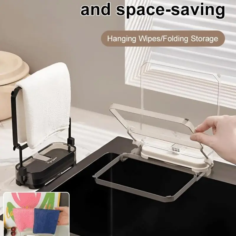 Sink Filter Rack For Kitchen Foldable Plastic Sink Strainer Vagetable Fruit Drainer Basket Suction Cup Rack For Storage Mesh Bag